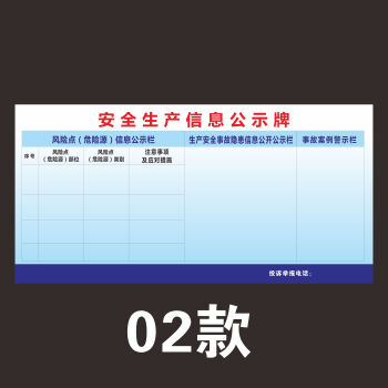 三排标识车间安全信息公开公示栏风险隐患公示牌 公告栏02款(户外) 50