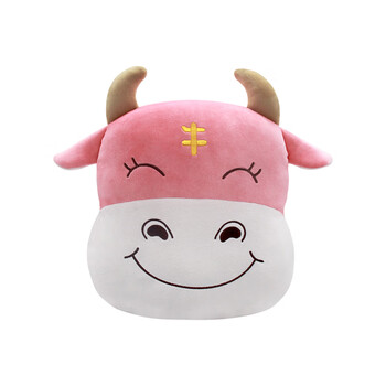 33cm粉色牛牛抱枕 牛年公仔