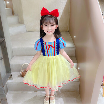 丫丫岛 女童裙子夏装儿童连衣裙新款艾莎公主裙4岁小女孩夏季漂亮六一
