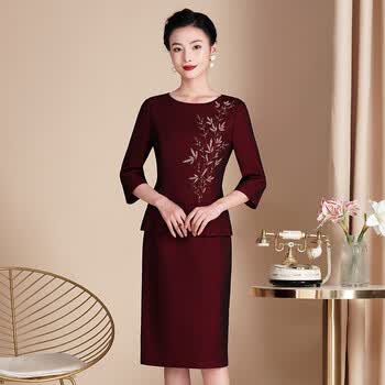 雅旗依高端宴会旗袍礼服裙新款喜婆婆婚宴装结婚礼服妈妈装酒红色旗袍