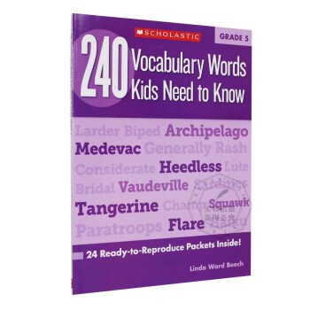 五年级应掌握的240英语单词 英文原版 240 Vocabulary Words Kids Need
