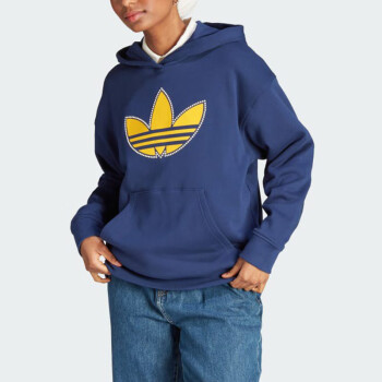 阿迪达斯 （adidas）三叶草卫衣女装春秋款健身训练运动服连帽防风外套休闲套头衫 IL2422 S