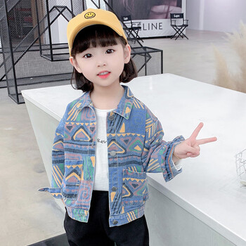 咏颖女宝宝春秋款外套女童儿童洋气时髦牛仔风衣小童1春装2上衣潮3岁4