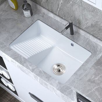 雾隐门阳台水槽阳台陶瓷洗衣带搓衣板加深一体式大号洗衣池单洗衣补