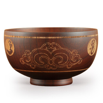 西藏木碗西藏餐具木碗蒙古奶茶碗酸枣木碗儿童婴儿木质碗蒙古族特色碗