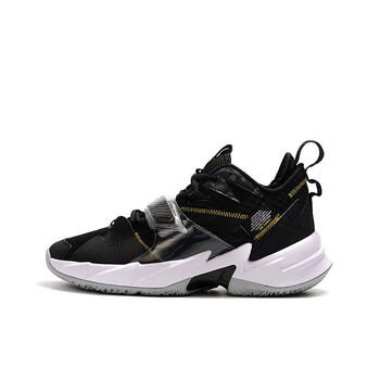 3 学生减震气垫实战耐磨男女运动鞋 威少3-黑白金 44