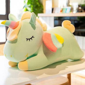 迪士尼绿色小马公仔独角兽布娃娃可爱玩偶宝宝床上毛绒玩具抱枕女孩