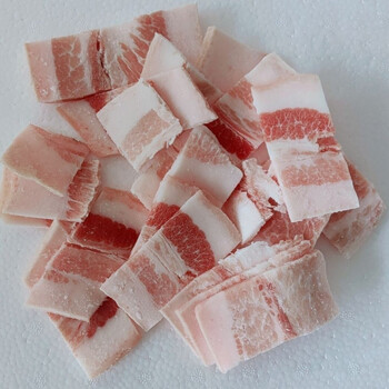 冷链运输鲜冻五花肉肥瘦相间五花肉薄片猪肉片净重19斤18斤饭店食堂