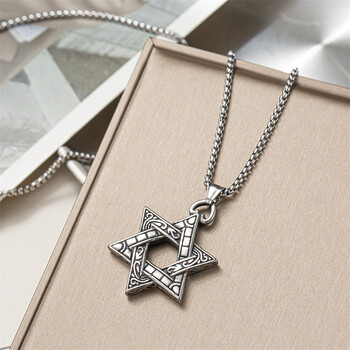 六芒星项链王一博同款欧美嘻哈朋克钛钢项链男潮韩版街头个性六芒星不