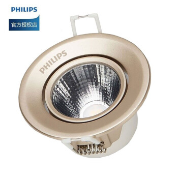 飞利浦（PHILIPS） LED射灯嵌入式天花灯吊灯卧室客厅牛眼洞灯角度可调节服装店背景墙过道猫眼灯 PC4.5W金色2700K暖黄光开孔65-75mm