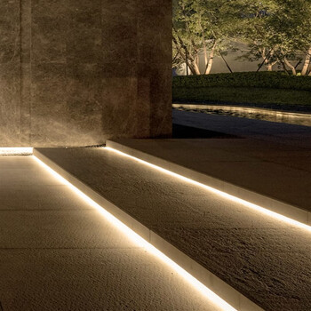 户外嵌入式台阶灯带室外防水别墅庭院梯步级条形 防水10宽款1米-白光