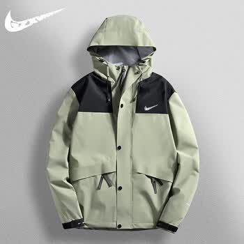 耐克顿冲锋衣男外套春季2023新款潮牌连帽工装夹克防风防水登山 红色