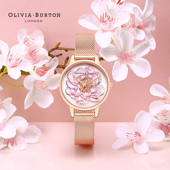 burton手表女ob学生少女士手表生日礼物送女友时尚石英表 粉色樱花表