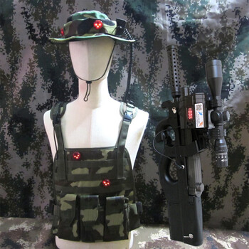 亲贝鱼真人cs全套装备激光 红蓝野战对抗200米人眼安全玩具枪室内户外