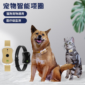 陌派宠物智能项圈猫狗心率血氧血压监测 远程视频对话拍照录像 计步