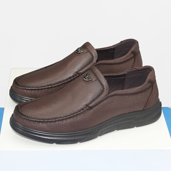 日泰ritai男鞋2023秋新款商务休闲皮鞋真皮软底透气豆豆鞋中老年爸爸