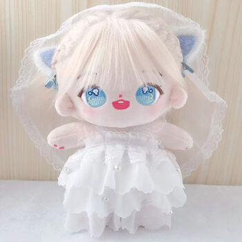 棉花娃娃女娃有骨架 20cm可爱妮可喵喵无属性设计炸毛公仔情侣礼物
