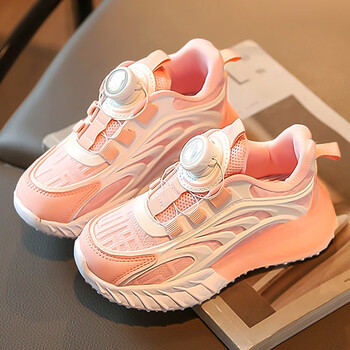 季回力休女童透气运动鞋夏款2023新款网面儿童鞋跑步女孩旋钮老爹鞋