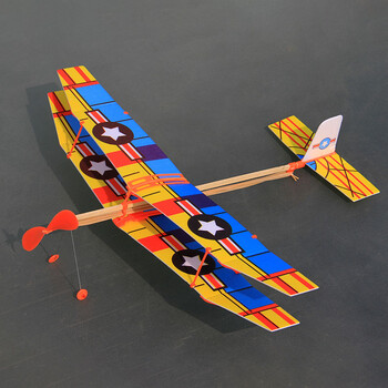 ing)飞机模型 儿童自制玩具橡皮筋动力手工飞机超轻滑翔机模型学定制