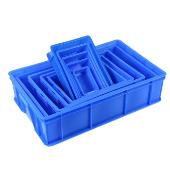 圣垛山加厚塑料周转箱长方形带盖塑料零件盒货架物料收纳箱周转箱 1加厚