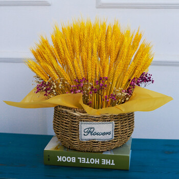 黄金麦穗麦穗摆件黄金麦穗摆件黄金麦穗客厅摆件家庭装饰品干花花束