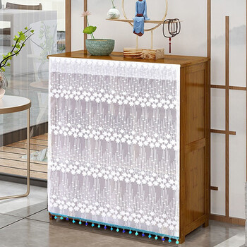 货架遮挡帘 置物架帘挂帘书架遮挡帘免打孔布艺拉帘多层落地收纳架