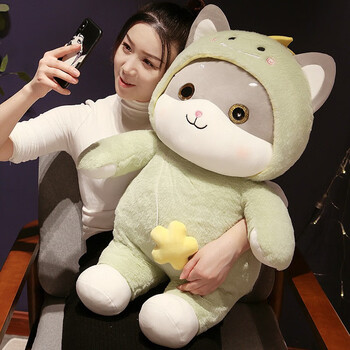 悦动绒小猫咪公仔毛绒玩具女孩儿童陪睡布娃娃玩偶睡觉抱枕生日礼物