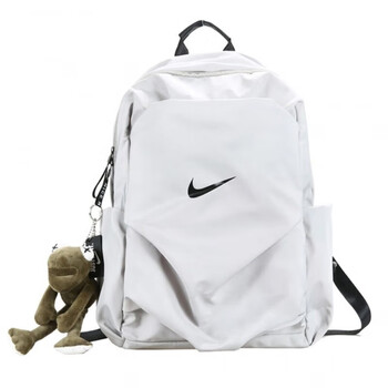 月子鞋nike双肩包校园初高中大学生书包运动背包女大容量电脑包nk白色