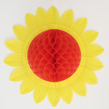olevo向日葵太阳花笑脸道具幼儿园儿童手持手翻花创意折叠表演舞蹈