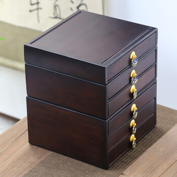 创京懿选茶饼储存罐分层普洱茶收纳盒茶叶罐包装盒茶刀茶饼架子多层