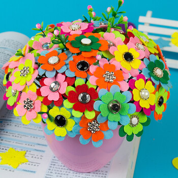 花摆件高仿真教师节礼物纽扣花束手工diy材料包幼儿园创意制作扣子画q