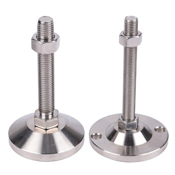 固鱼304不锈钢重型固定调节脚杯实心防震支撑关节蹄脚机械床地脚螺丝