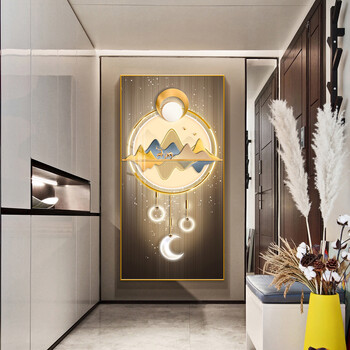 纪颐led灯壁画玄关装饰画入户过道走廊墙面挂画现代轻奢竖版发光灯画a