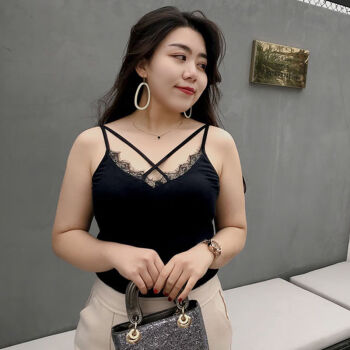 桓远大码吊带背心女200斤胖妹妹mm无袖t恤上衣服西装西服内搭打底衫女
