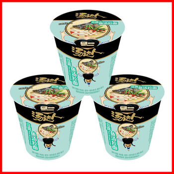 汤达人豆腐鱼汤面76g6杯统一方便面泡面拉面杯面桶面代餐速食3杯装汤