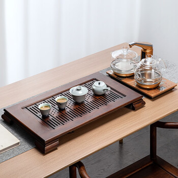全自动上水电热水壶全智能电茶壶玻璃茶具 63*36*7cm茶盘 g9【双炉】