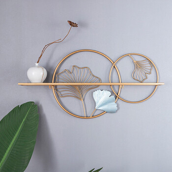 懿溪家居新中式立体玄关壁饰铁艺墙上挂件卧室墙壁客厅轻奢装饰品壁挂