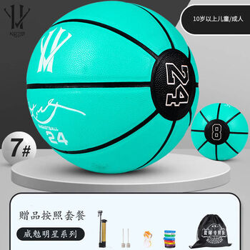 篮球蓝色室外水泥地耐磨7号5号青少年儿童中小学生 24号蒂芙尼绿篮球