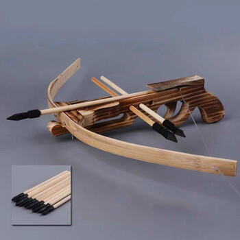 驽弓箭用十字驽 迷你实木弩男孩户外礼物户外射击弓箭运动竞技树脂
