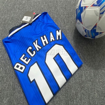 杜西哲duxizhe9697曼联客场蓝色球衣10号贝克汉姆纪念版波衫欧冠复古