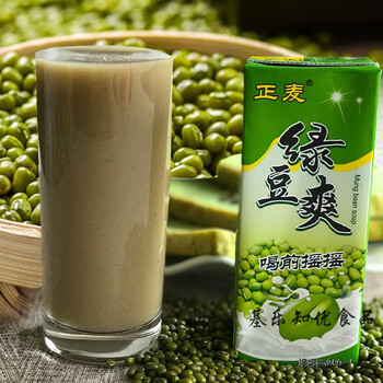 嗑嗑龙 正麦绿豆爽绿豆沙夏凉饮料整箱批发 绿豆爽250lx24盒