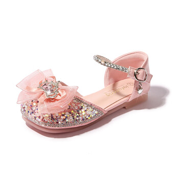纤多洛女童凉鞋女孩韩版水晶鞋夏季新款公主鞋包头童鞋女宝宝平底鞋子