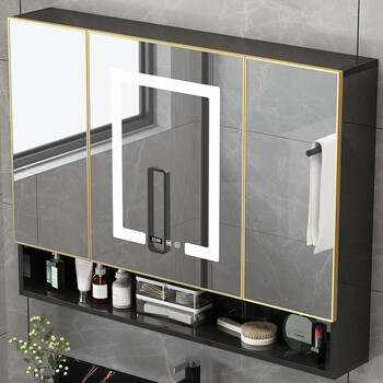 宇适太空铝合金浴室智能镜柜轻奢置物架镜箱卫生间单独挂墙储物收纳柜