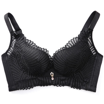 无钢圈厚款姿立方内衣小胸诱惑文胸性感调整型聚拢收副乳 黑色 70
