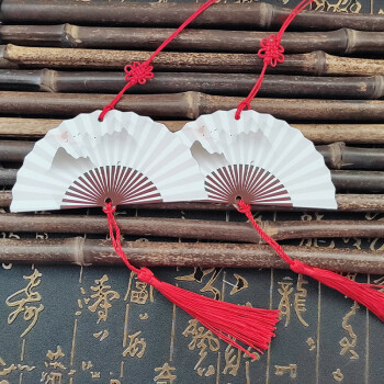 复古风迷你可爱中国风小学生书法空白书签古典精美扇形礼物卡 山水间