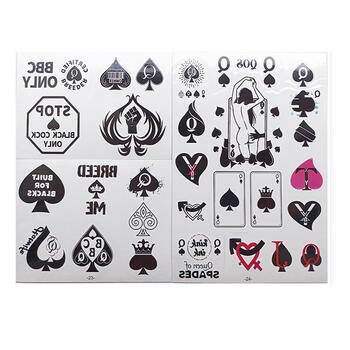 纹身贴魅魔母狗情侣私密女性私处夜光文字半屁股sm淫贴纸 花色 黑桃2