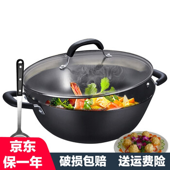 
                                                            苏泊尔（SUPOR） 炒锅 加深型双耳铸铁炒菜锅 加深加大多用炖锅30/32/34/36 -32CM                