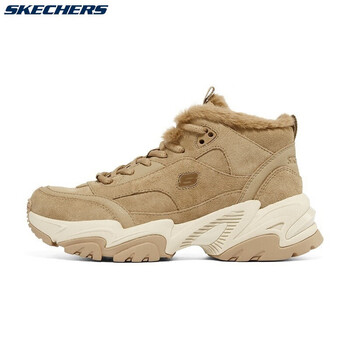 skechers斯凯奇女鞋棉鞋2021冬季新款复古厚底棉靴子黑色加绒保暖防风
