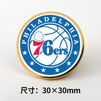 滕讯体育滕讯体育同款nba徽章胸针总纪念品勇士胸章球迷背包领徽76人