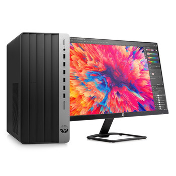 惠普(HP)战99商用办公电脑台式主机(12代i3-121008G 512GSSD WiFi蓝牙 Win11 Office)23.8英寸显示器